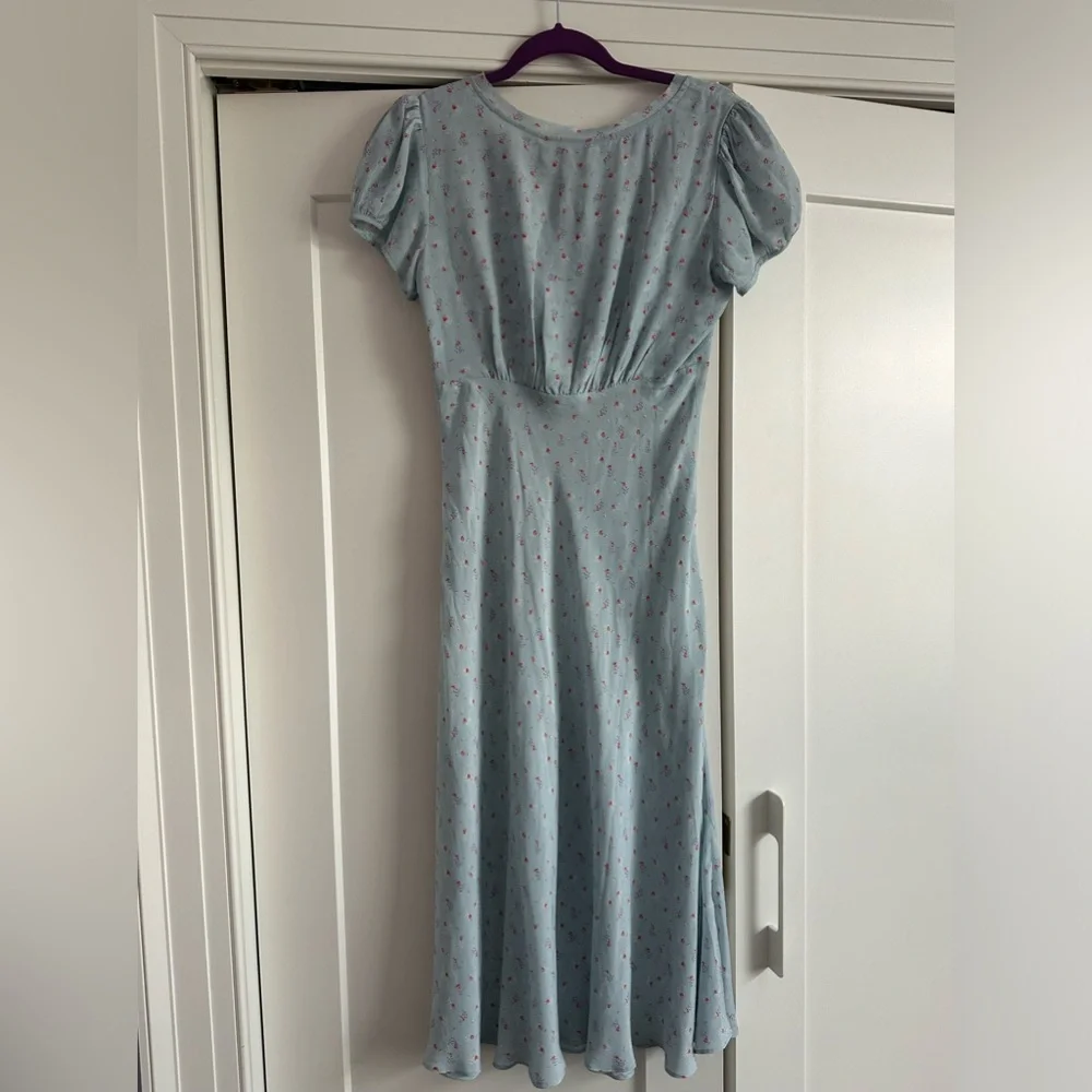 NWT LoveShackFancy Meg Midi Dress blue ribbon size small - Picture 5 of 5